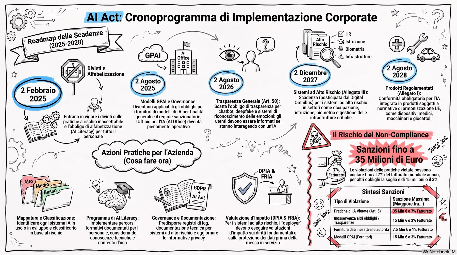 Cronoprogramma aziendale dell'AI Act